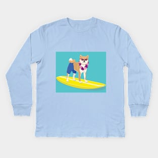 Cachorro Surf Kids Long Sleeve T-Shirt